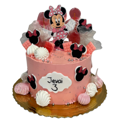 Minnijas kūka ar vertikālu dizainu