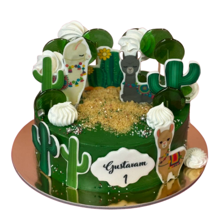 Alpaku kūka ar vertikālu dizainu