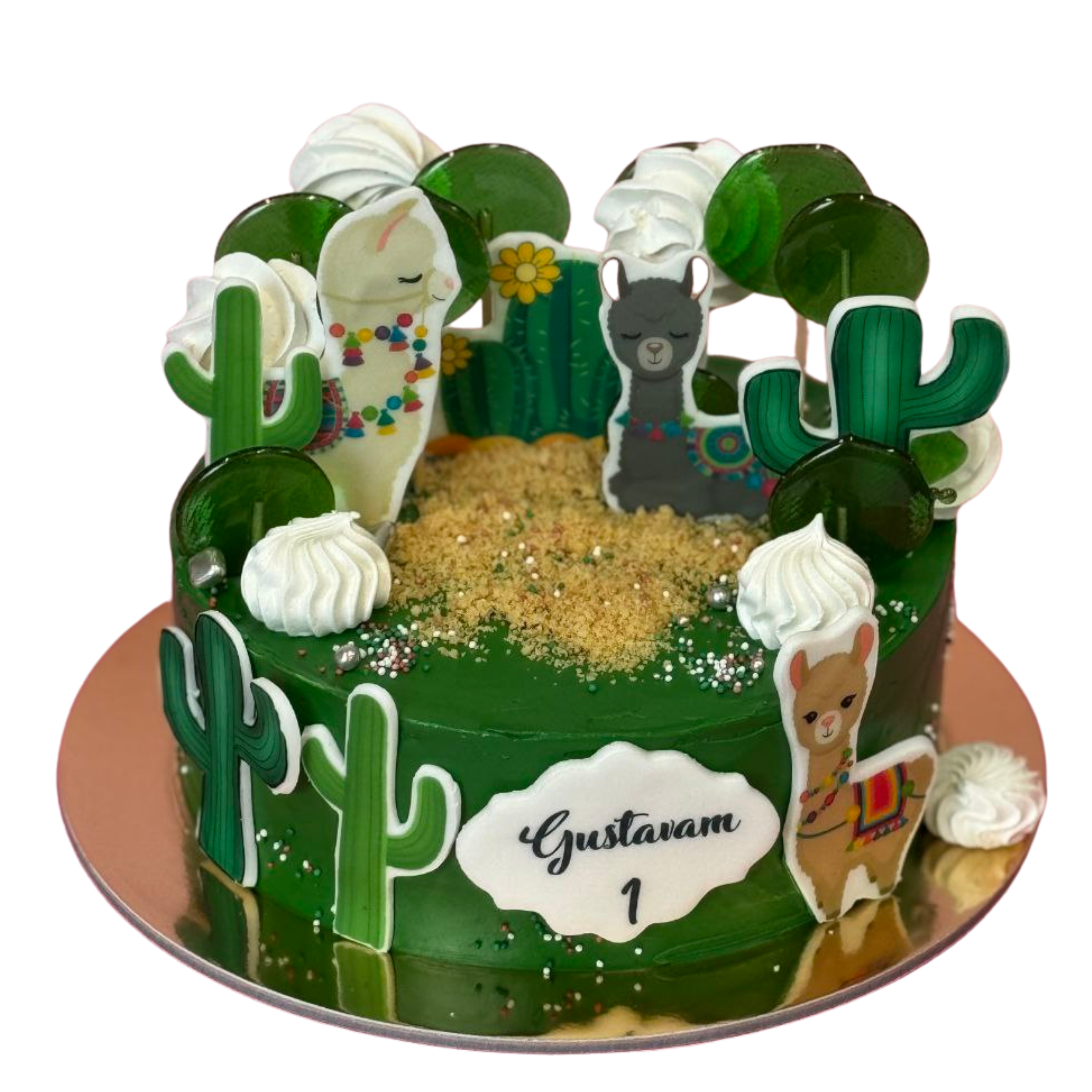 Alpaku kūka ar vertikālu dizainu