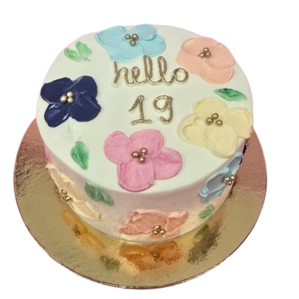 XL Bento kūciņa ar krāsainām puķēm