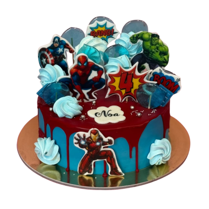 Supervaroņu kūka ar vertikālu dizainu