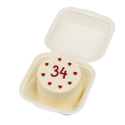 MINI Bento kūciņa balta ar sarkanām sirsniņām