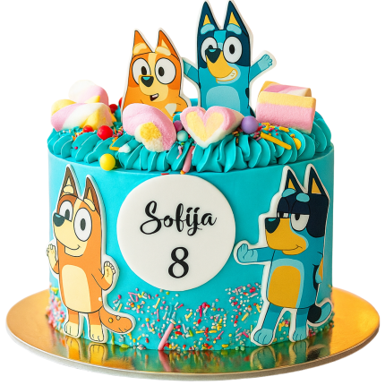 Bluey kūka ar vertikālu dizainu