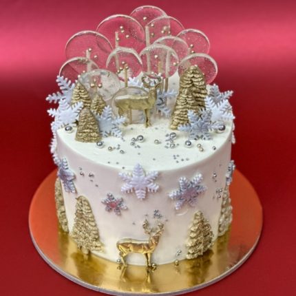 Elegantā kūka "Balti Ziemassvētki"