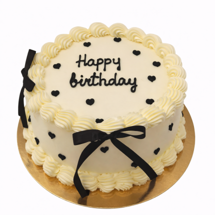 Vintage kūciņa – balta ar melnām lentītēm un sirsniņām