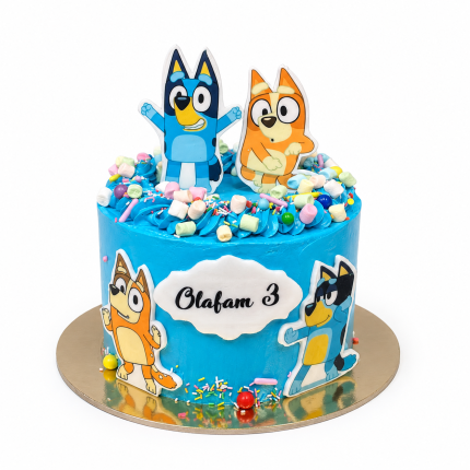 Bluey kūka ar vertikālu dizainu