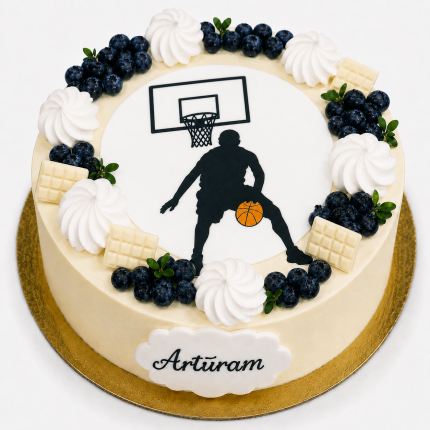 Basketbola kūka ar ēdamo bildi
