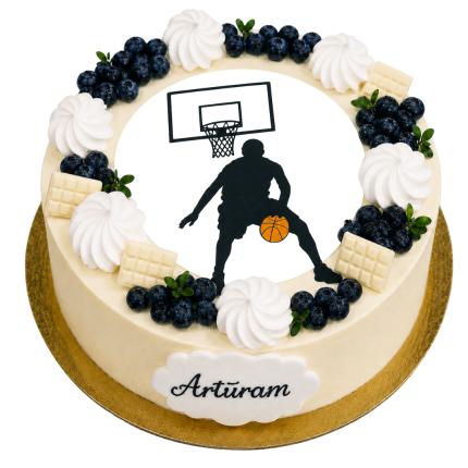 Basketbola kūka ar ēdamo bildi