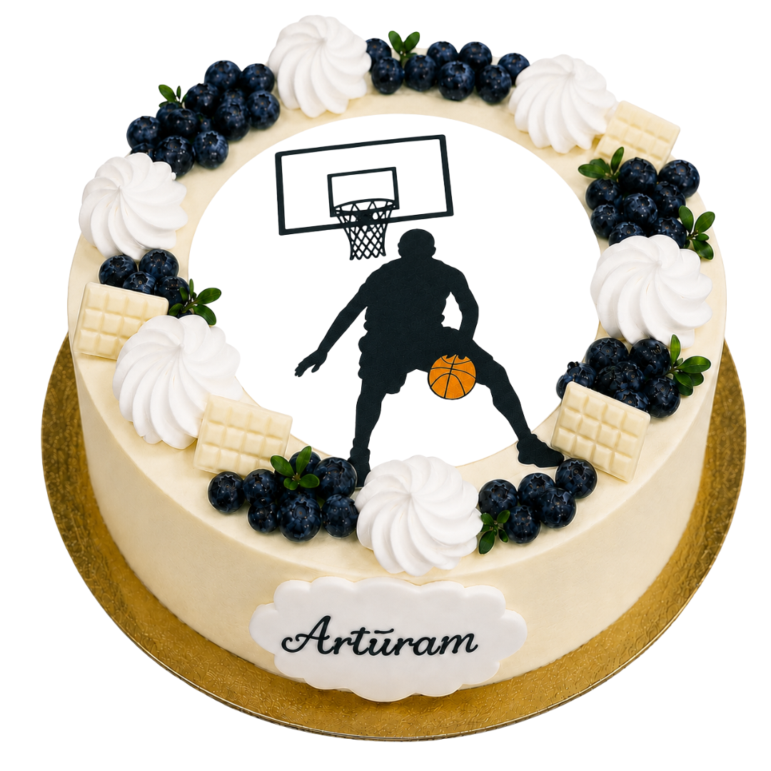 Basketbola kūka ar ēdamo bildi