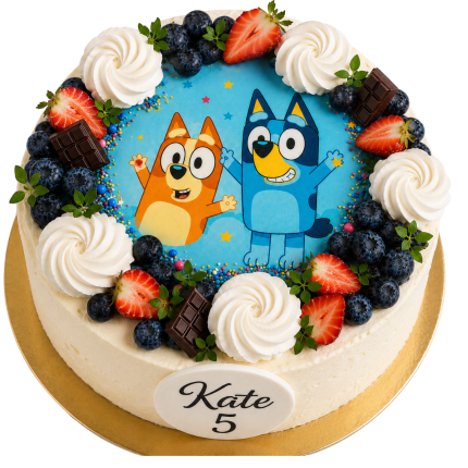 Bluey kūka  ar ēdamo bildi