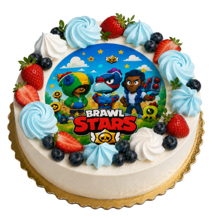Brawl stars kūka  ar ēdamo bildi