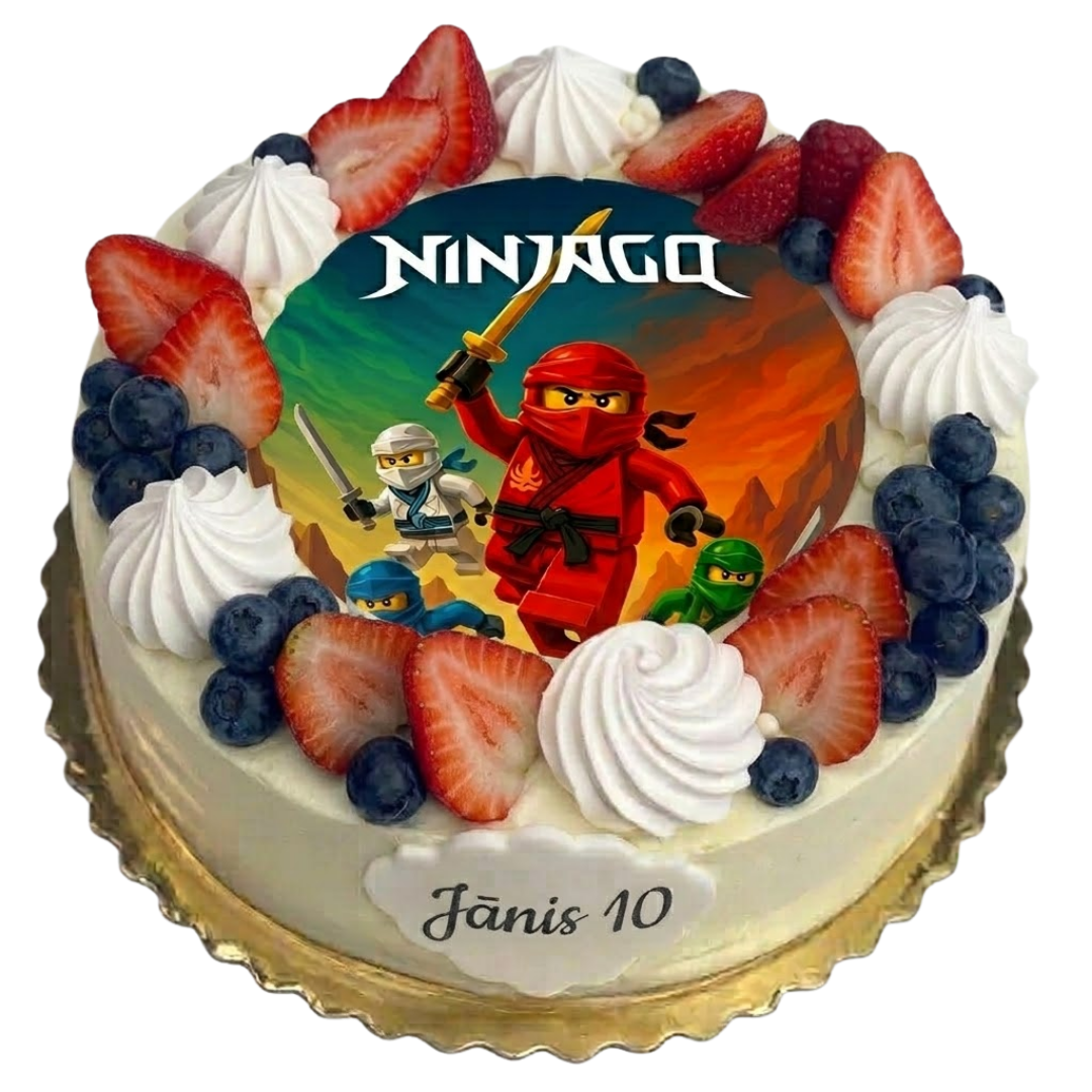 Ninjago kūka ar ēdamo bildi